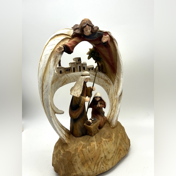 Vintage Musical Fontanini ROMAN Nativity Set Angel Scene Plays O Holy Night RARE - Picture 13 of 14